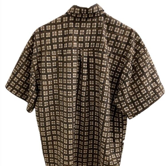 David Adams Mens Shirt Sz L Short Sleeves Button Down 100% Cotton Black … - Picture 2 of 5